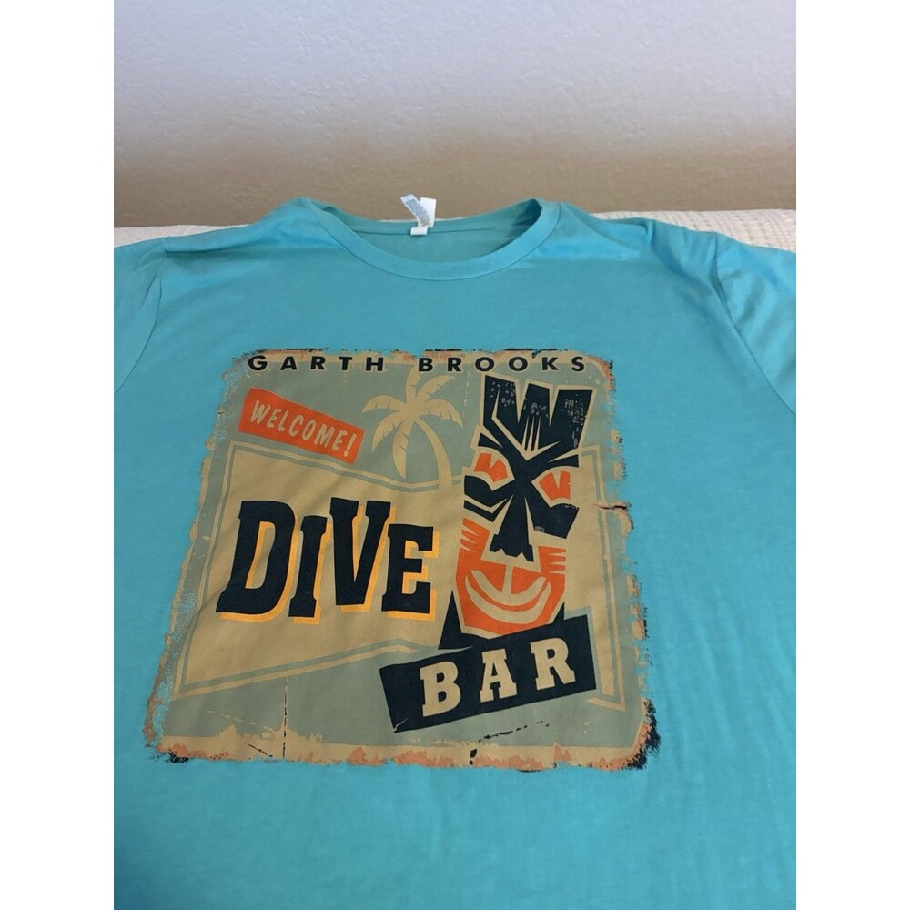 Garth Brooks Concert T-Shirt Dive Bar Double-Sided Turquoise 3XL Bella Canvas